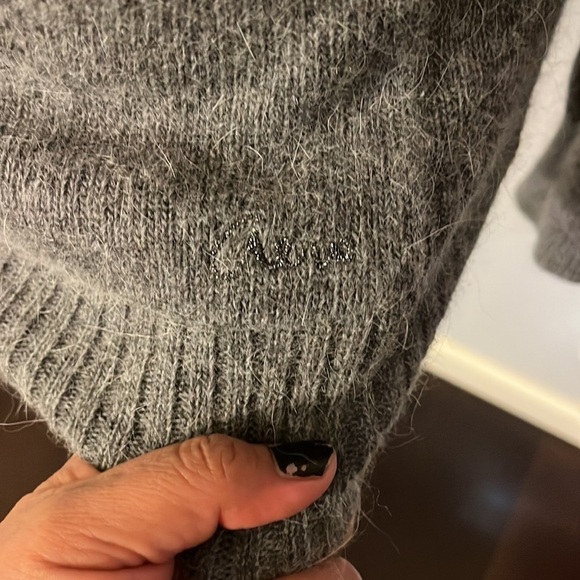 Aeropostale Grey Cardigan XLong Rabbit Hair blend P/S - Picture 4 of 8